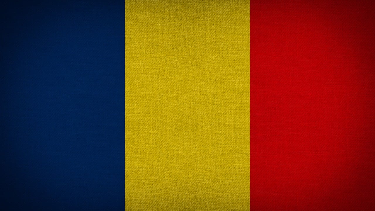 the colors of the flag are red, yellow, and blue, inspired by Ștefan Luchian, shutterstock, fine art, linen canvas, header text”, burlap, yellow carpeted
