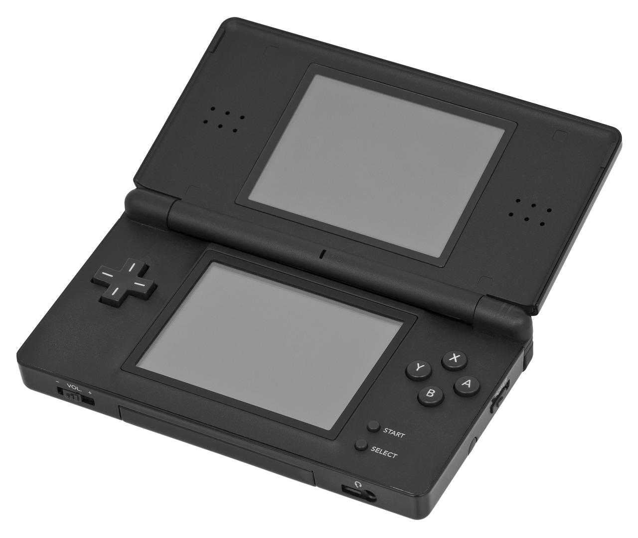 a black game console sitting on top of a white surface, a computer rendering, nintendo ds video game, maintenance photo