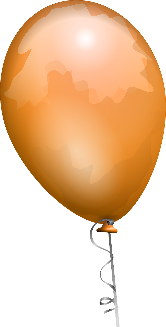 an orange balloon with a string attached to it, a raytraced image, zbrush central, !!! very coherent!!! vector art, goose, wide screenshot, 3/4 view from below
