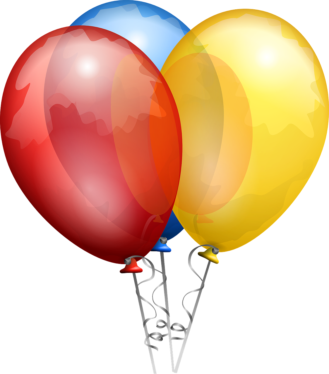 a bunch of balloons sitting on top of each other, a digital rendering, by David Garner, pixabay, yellows and reddish black, at a birthday party, avatar image, red blue and gold color scheme