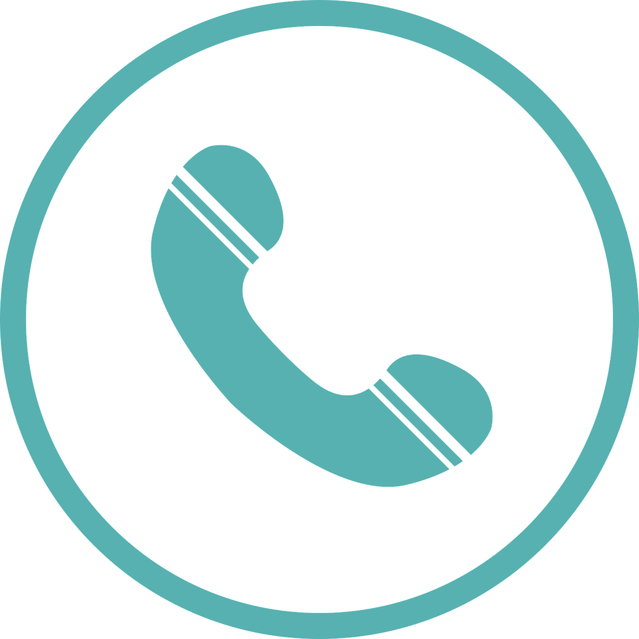 a phone icon in a circle on a black background, by Josef Čapek, pixabay, hurufiyya, teals, telephone pole, ear, teal color graded