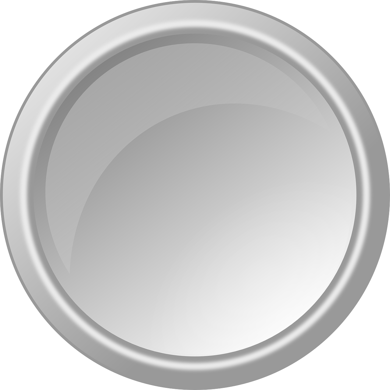 a silver round mirror on a white background, a picture, inspired by John Button, flickr, minimalism, icon pack, uncompressed png, smooth oval head, high - angle