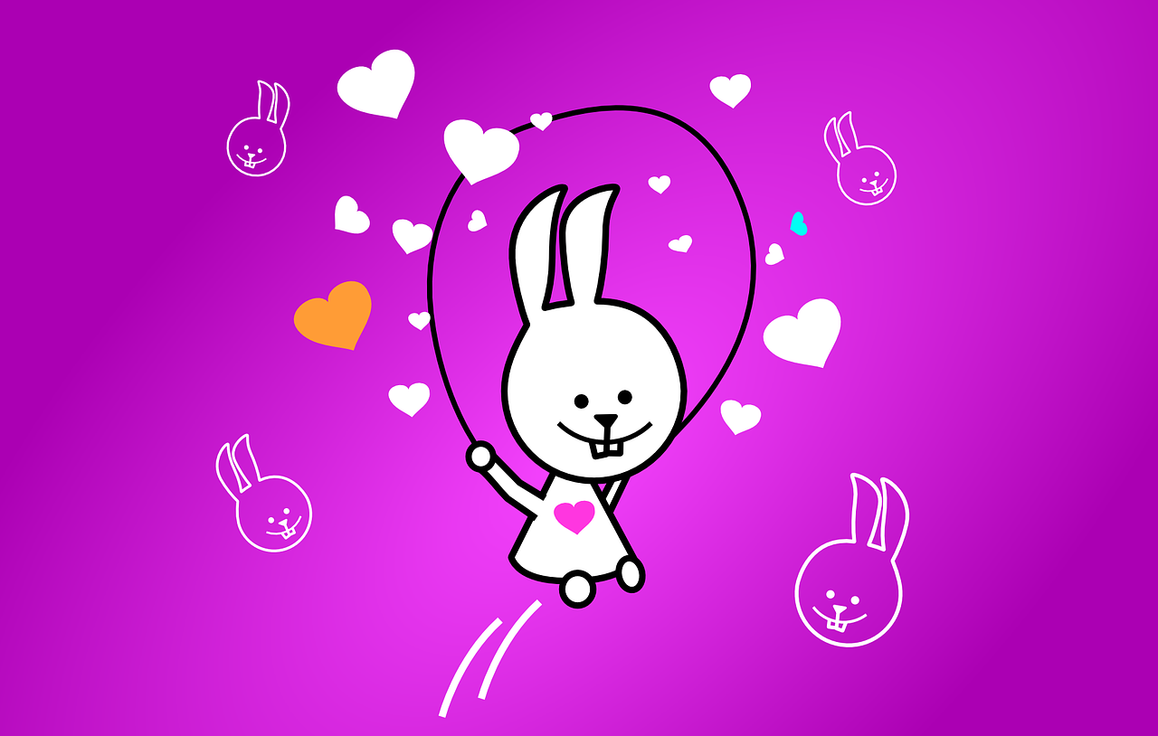 a cartoon bunny flying through the air with a balloon, a picture, sōsaku hanga, heart rate, cartoonish style, whip, sharn