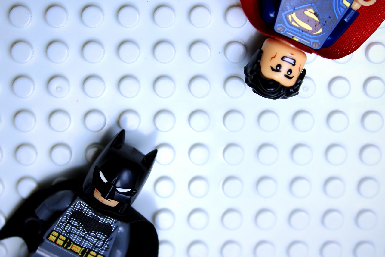 a close up of a lego batman figure, a picture, superflat, superman, supersharp photo