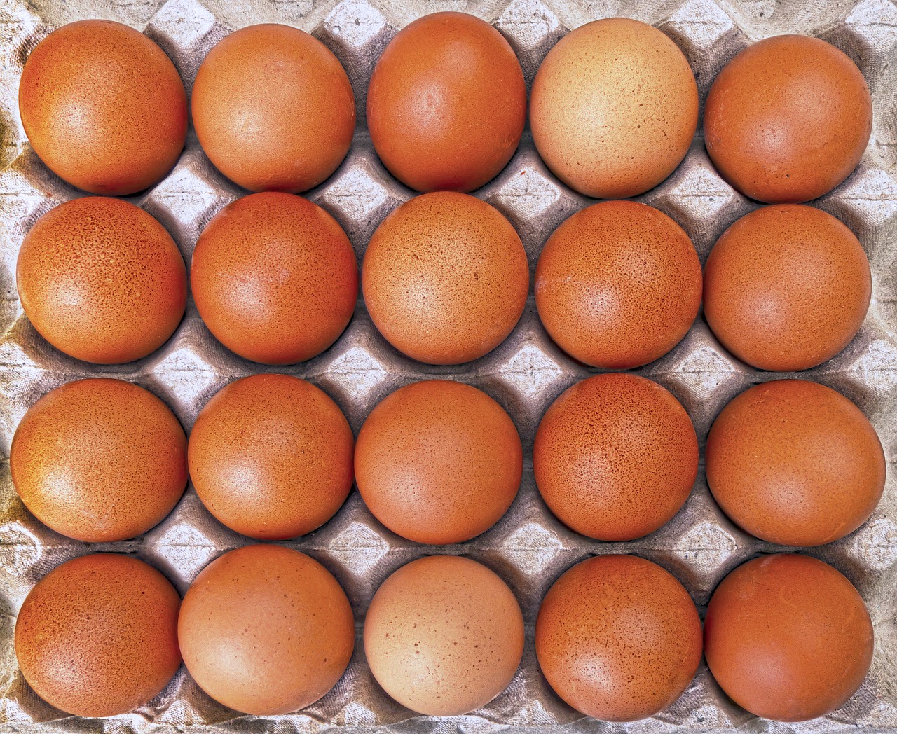 a tray of eggs sitting on top of a table, by Maeda Masao, high angle close up shot, grain”, tesselation, 2 0 0 2