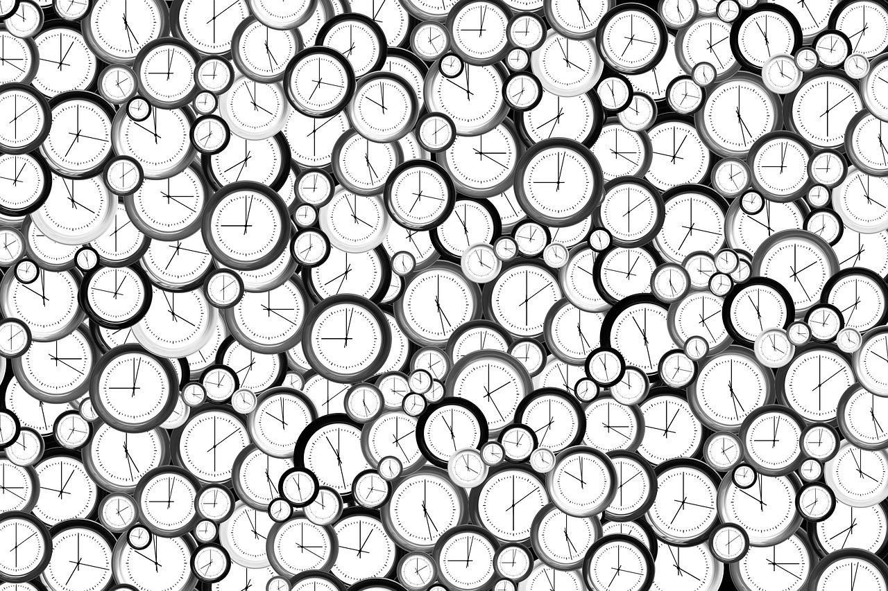 a bunch of clocks sitting on top of each other, a black and white photo, by Andrei Kolkoutine, pixabay, maximalism, seamless pattern, bubble background, seamless game texture, trending on pixart”