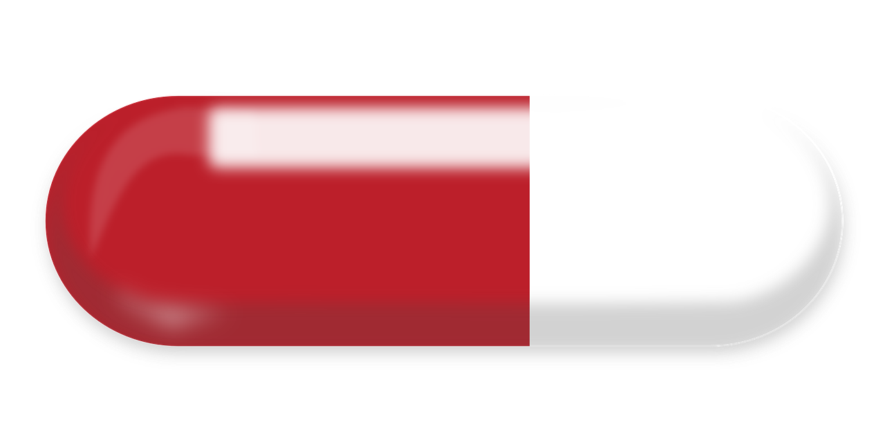 a red and white pill on a black background, a digital rendering, inspired by Okada Hanko, trending on pixabay, single long stick, massive battery, gradient maroon, trimmed with a white stripe