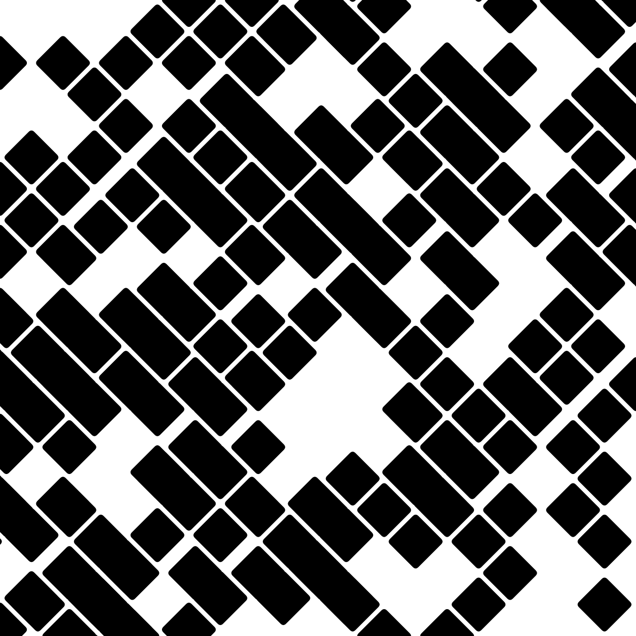 a black and white pattern of squares, a mosaic, inspired by Anni Albers, unsplash, snake, nicolas delort, brick, vectorial art