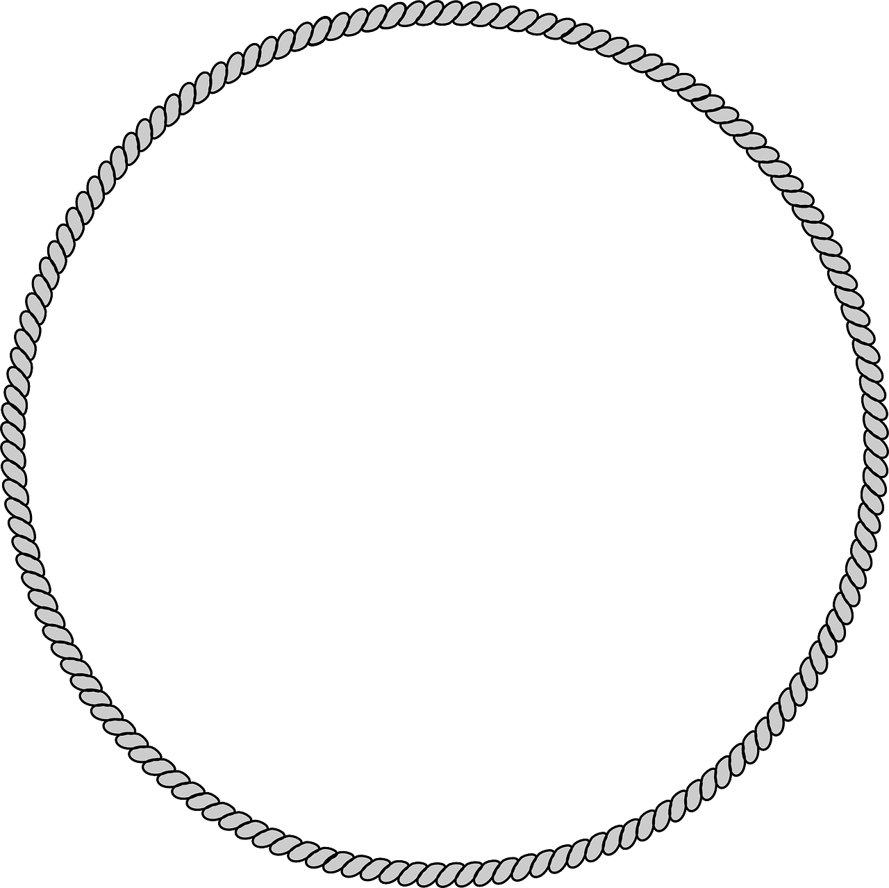 a white rope circle on a black background, a stipple, deviantart, metal border, uploaded, large chain, no outline