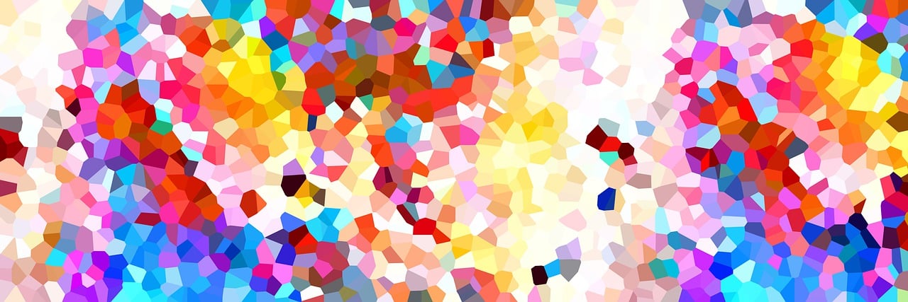 a colorful abstract painting of a group of people, inspired by Henri-Edmond Cross, pixabay, !!! very coherent!!! vector art, light micrograph, geometric shapes background, ( ( dithered ) )