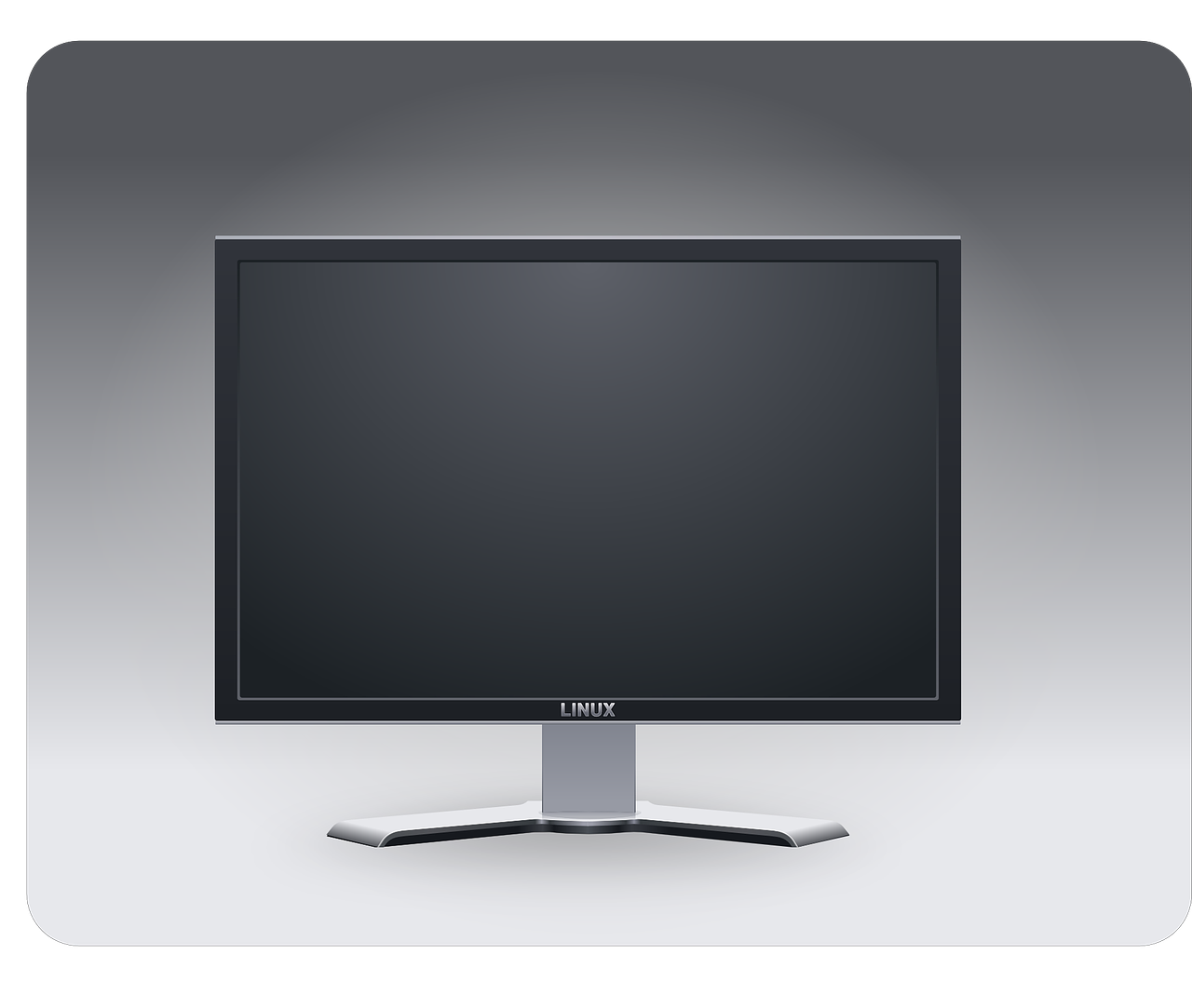 a computer monitor sitting on top of a desk, inspired by Jakub Różalski, polycount, computer art, black backround. inkscape, realistic footage, on a gray background, beautiful lighting uhd