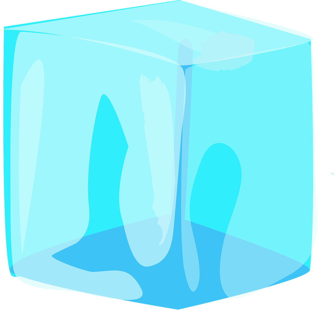 a piece of ice sitting on top of a table, an illustration of, cyan, colorful illustration, ice age, simple illustration
