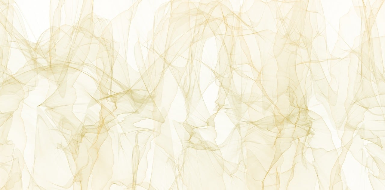 a group of people standing next to each other, digital art, inspired by Lorentz Frölich, pexels, generative art, white and gold color scheme, soft translucent fabric folds, detailed entangled fibres, ethereal lighting - h 640