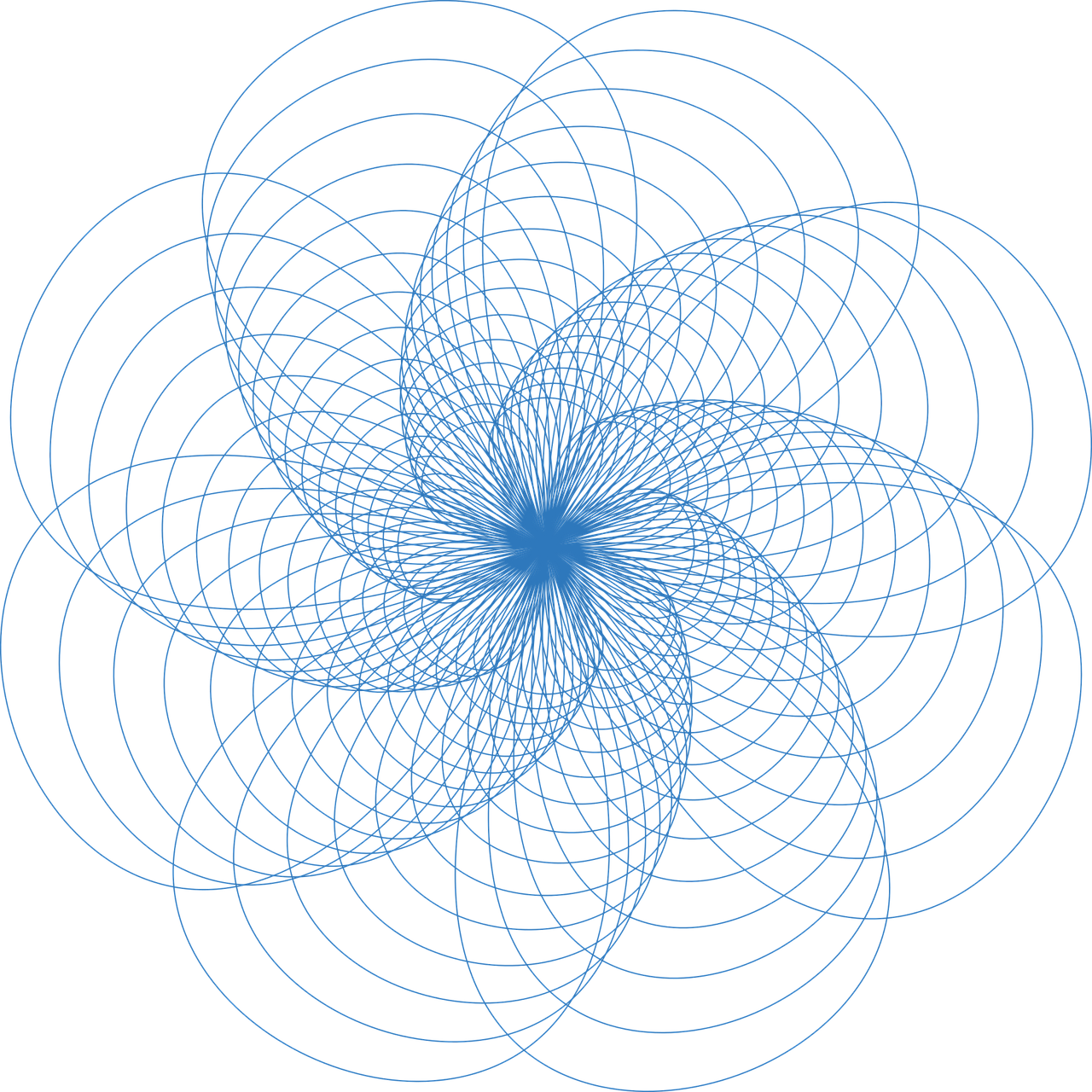 a blue flower on a black background, a raytraced image, kinetic art, crop circles, mathematical interlocking, !!! very coherent!!! vector art, sprial