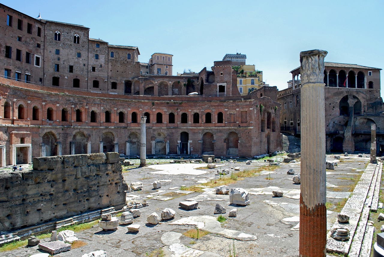 a view of the ruins of a roman city, a photo, inspired by Romano Vio, shutterstock, an abandonded courtyard, terminal, view from side, 2 0 1 0 photo