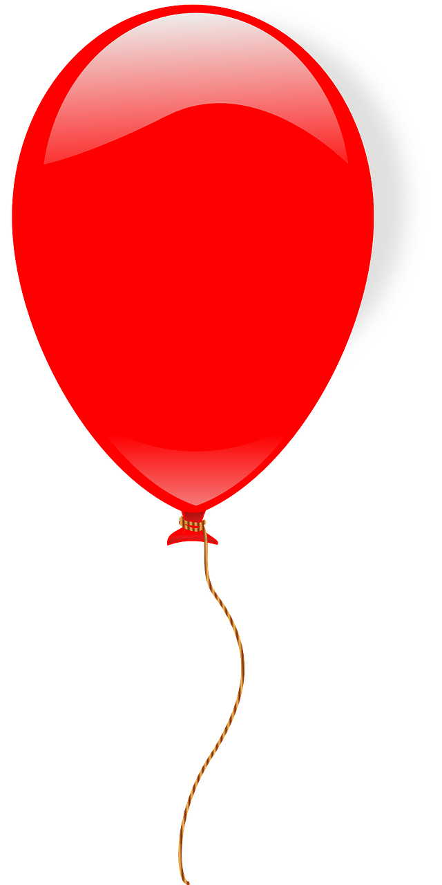 a red balloon with a string attached to it, by Tadeusz Makowski, pixabay, sōsaku hanga, drawn in microsoft paint, red and black flags, cone, !!!! cat!!!!