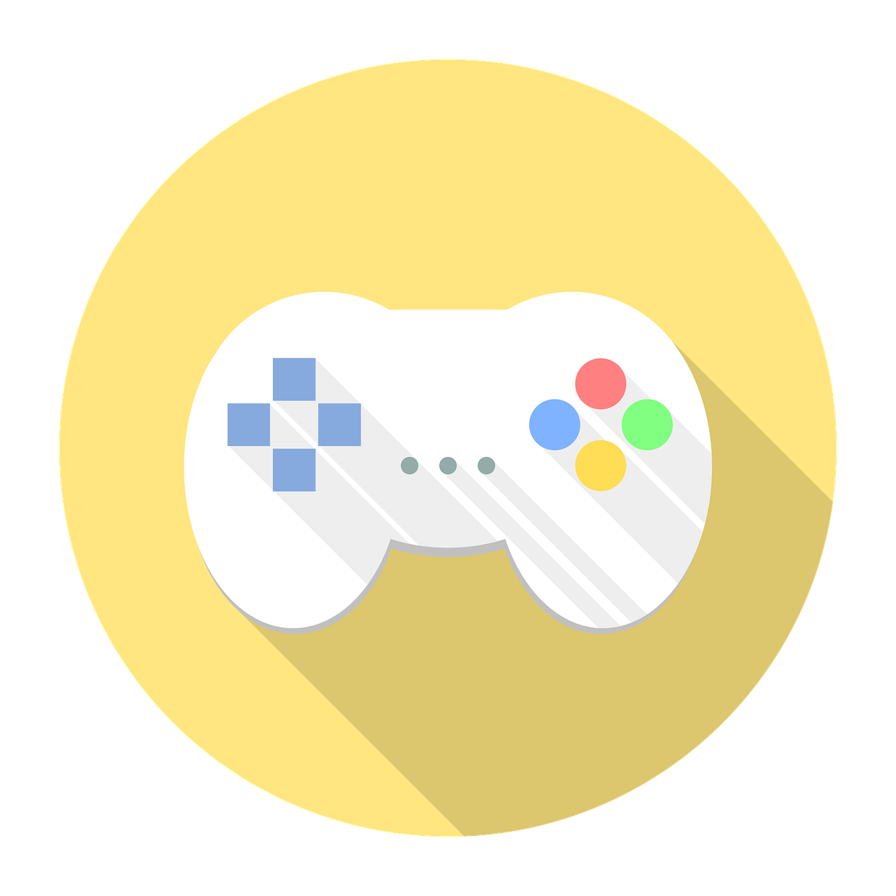 a video game controller with a long shadow, by Adam Manyoki, avatar image, icon, playstation 1 era, clean and simple