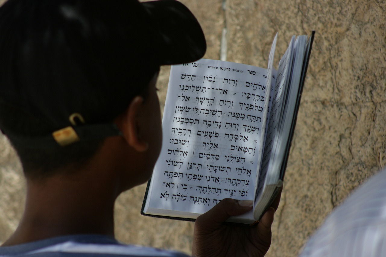 a close up of a person holding a book, by Emanuel Witz, unilalianism, the western wall, istockphoto, boy, rice