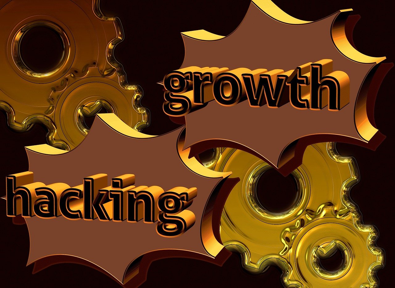 a group of gears with the words growth hacking on them, a digital rendering, by Echo Chernik, trending on pixabay, golden edges and fractals, stock photo, thorn background. d&d, growth of a couple