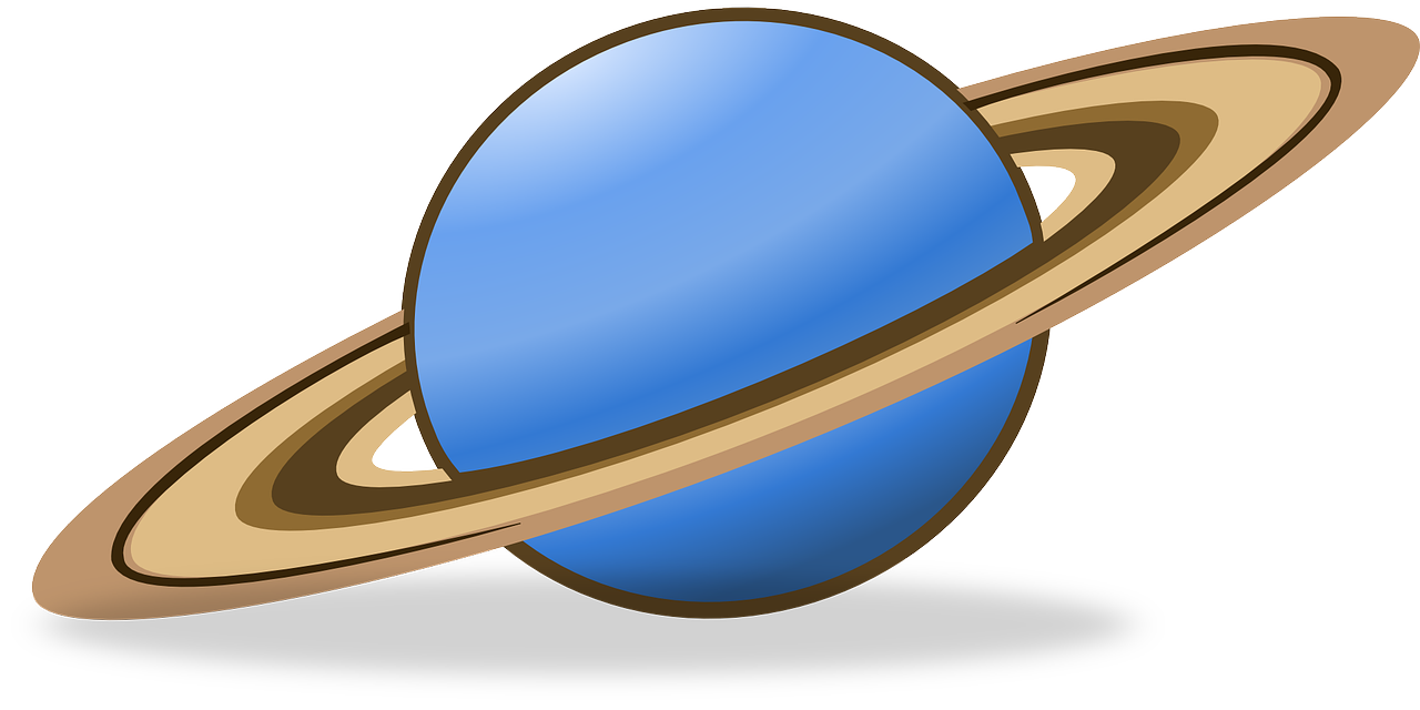 a blue planet with a ring around it, bauhaus, clip art, spring on saturn, rpg item, ( land )