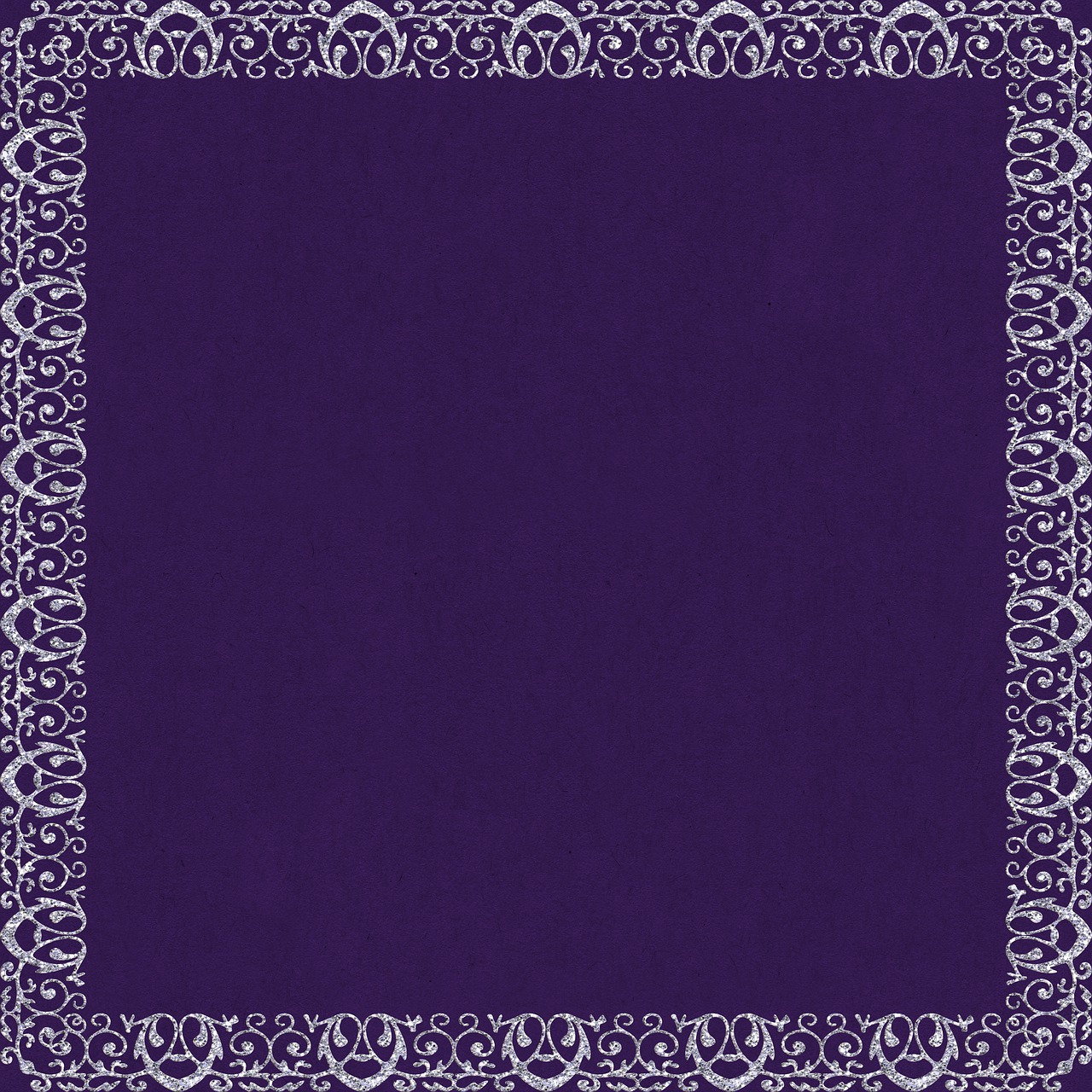 a purple background with a white lace border, arabesque, dark blue background, aristocratic appearance, squared border, silver background