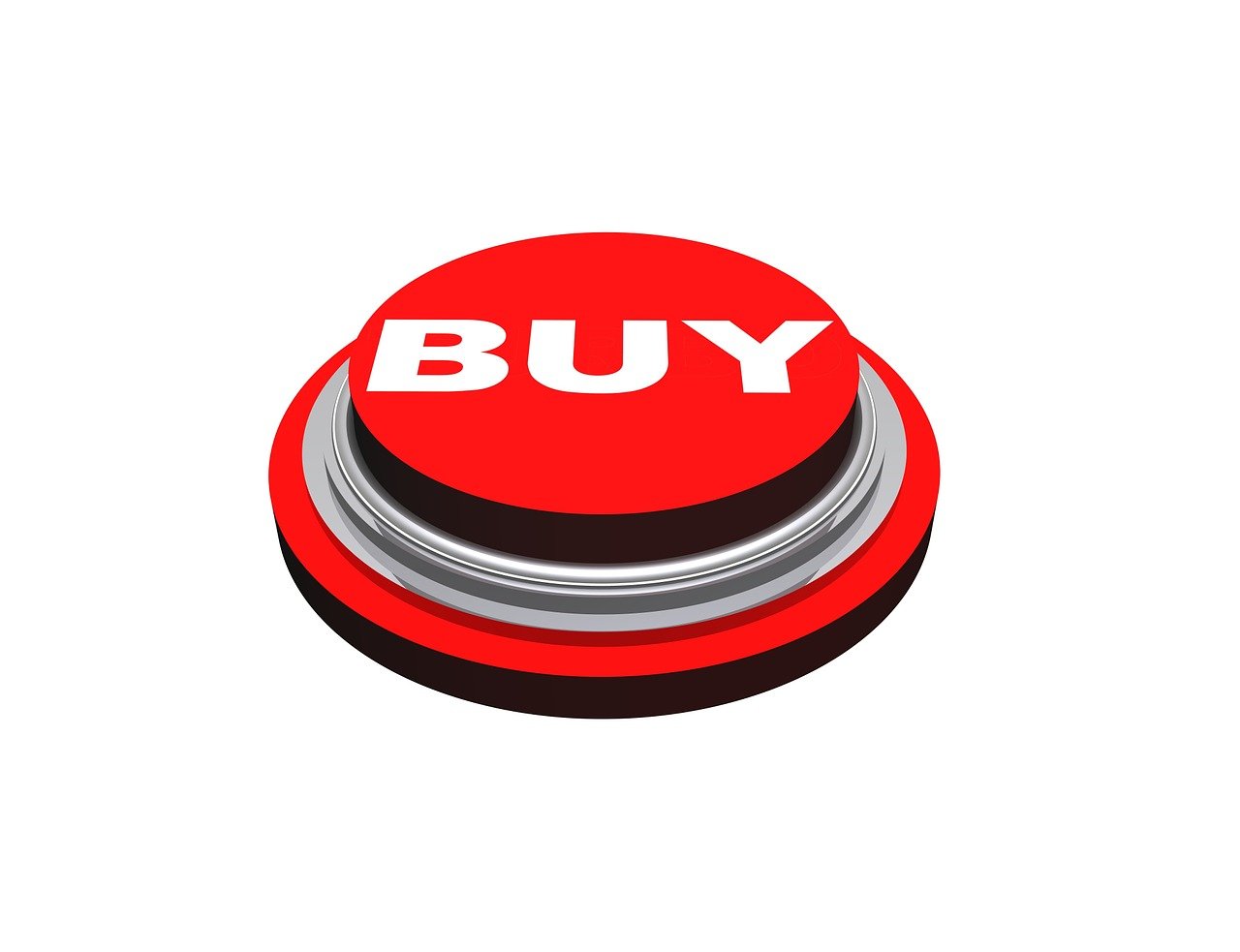 a red button with the word buy on it, a stock photo, computer art, compressed jpeg, video, pillar, 💣 💥