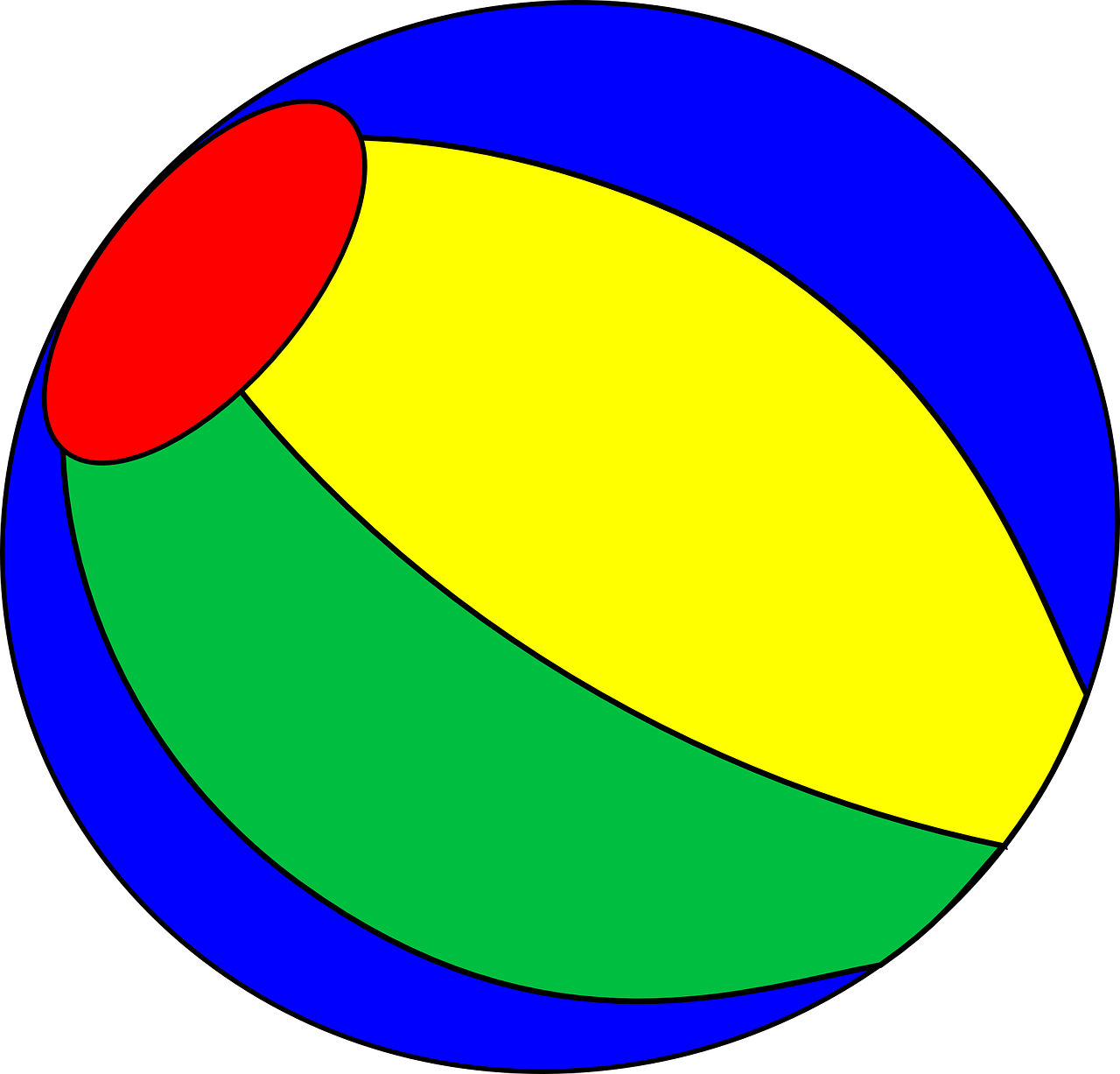a colorful beach ball on a black background, a raytraced image, inspired by Howard Arkley, bauhaus, drawn in microsoft paint, toddler, shape of a circle, simplified shapes