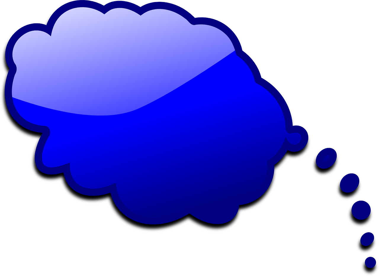 a blue thought bubble with bubbles coming out of it, by Randy Post, : :, art style of dark cloud 2, gloss, blue brain