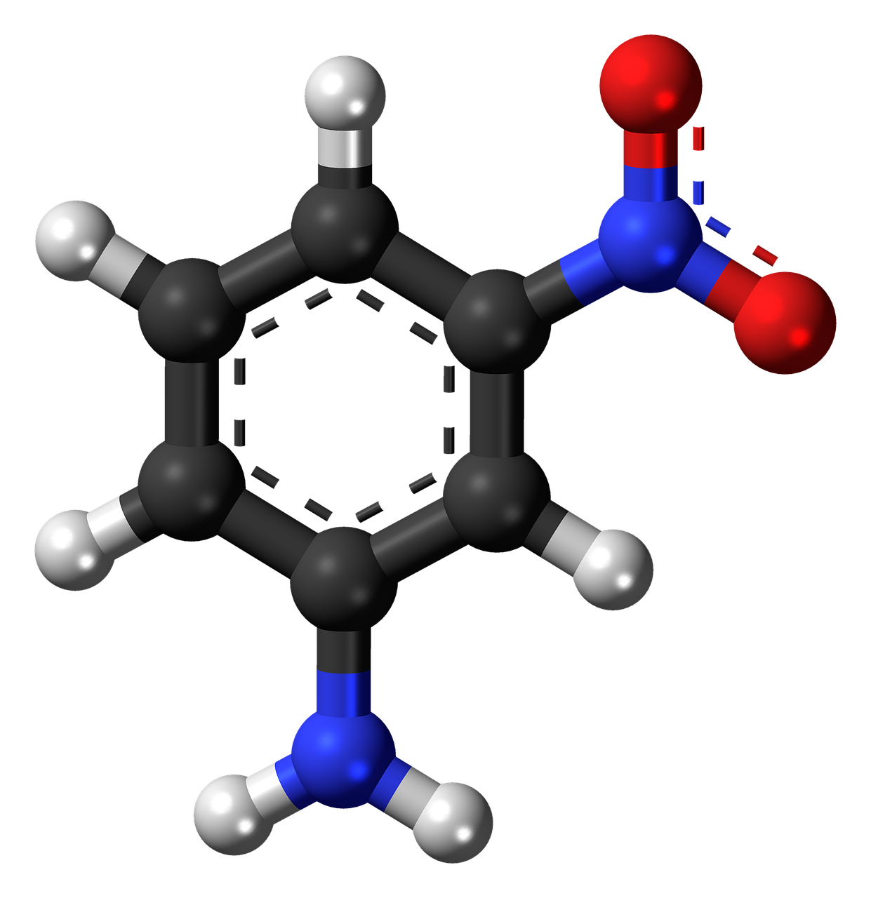 a close up of a model of a molecule, a raytraced image, polycount, colors red white blue and black, in style of monkeybone, family photo, against a deep black background