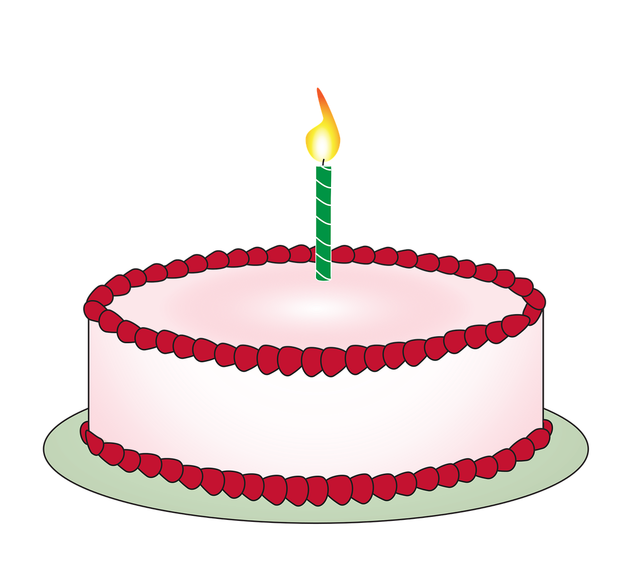 a birthday cake with a lit candle on top, rasquache, simple yet detailed, blank, raspberry, full colored