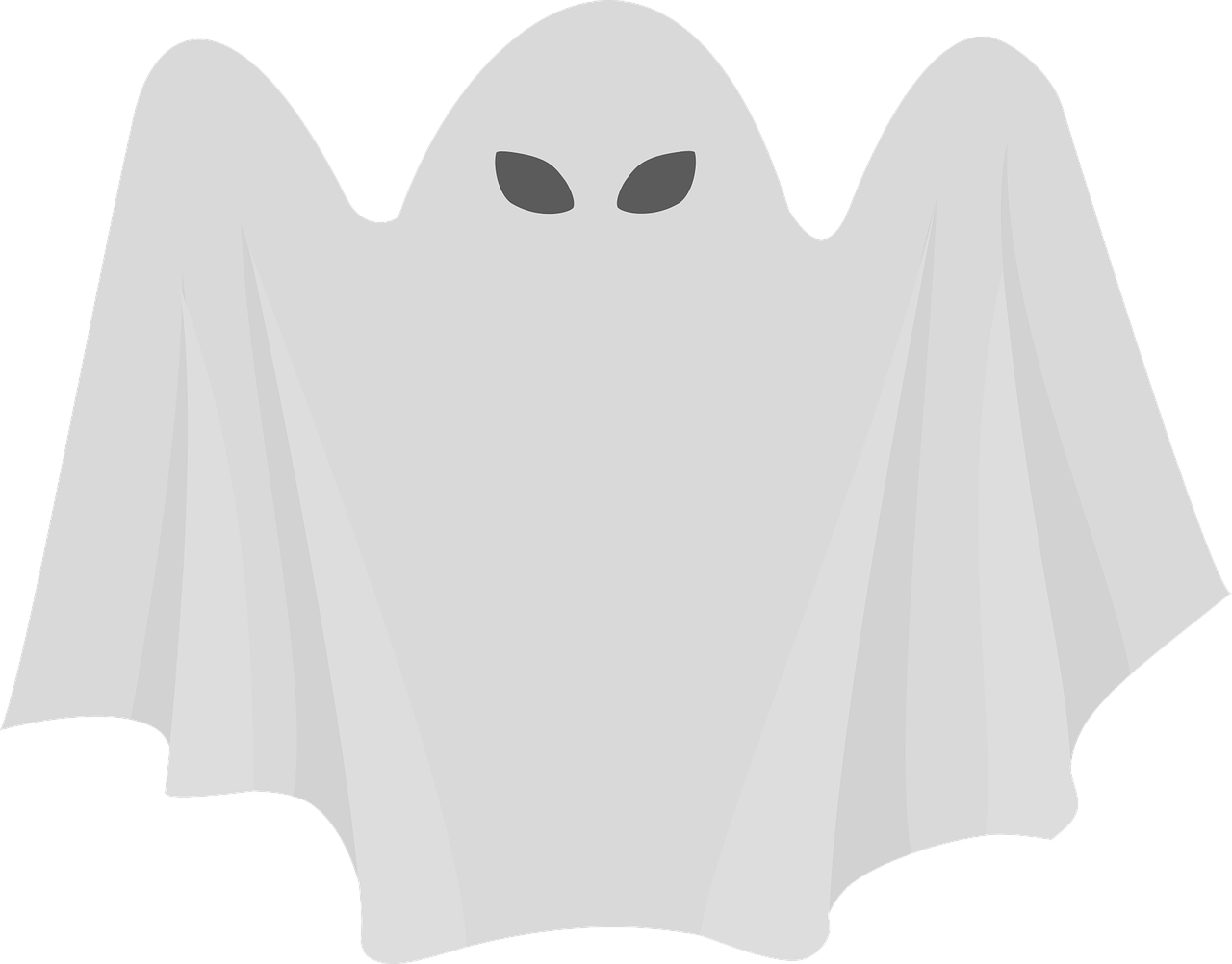 a white ghost with black eyes, a cartoon, pixabay, vantablack cloth technology, halloween film, no - text no - logo, morning hour