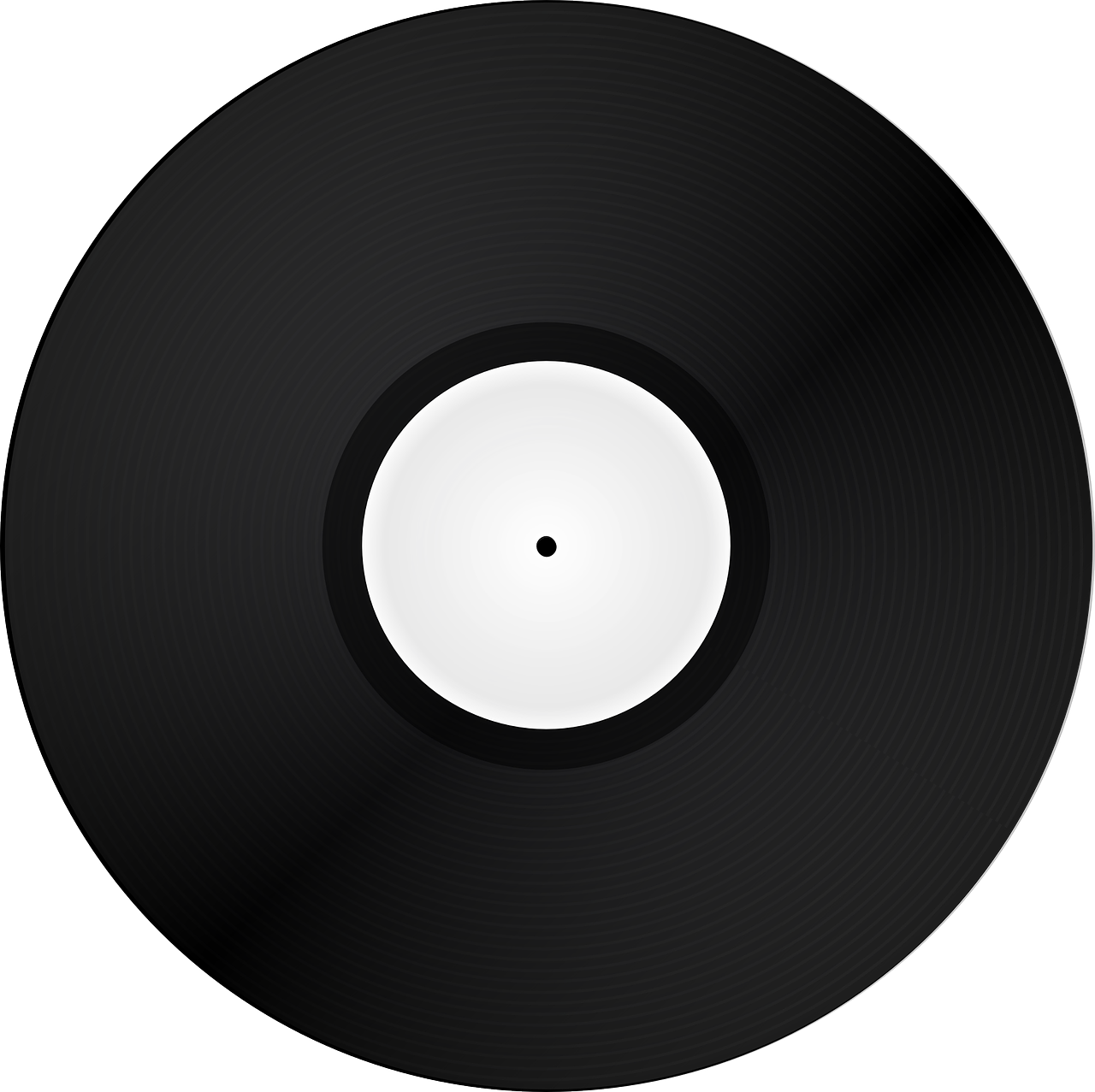 a black vinyl record on a white background, pixabay, hd vector art, highres, computer - generated, full body close-up shot