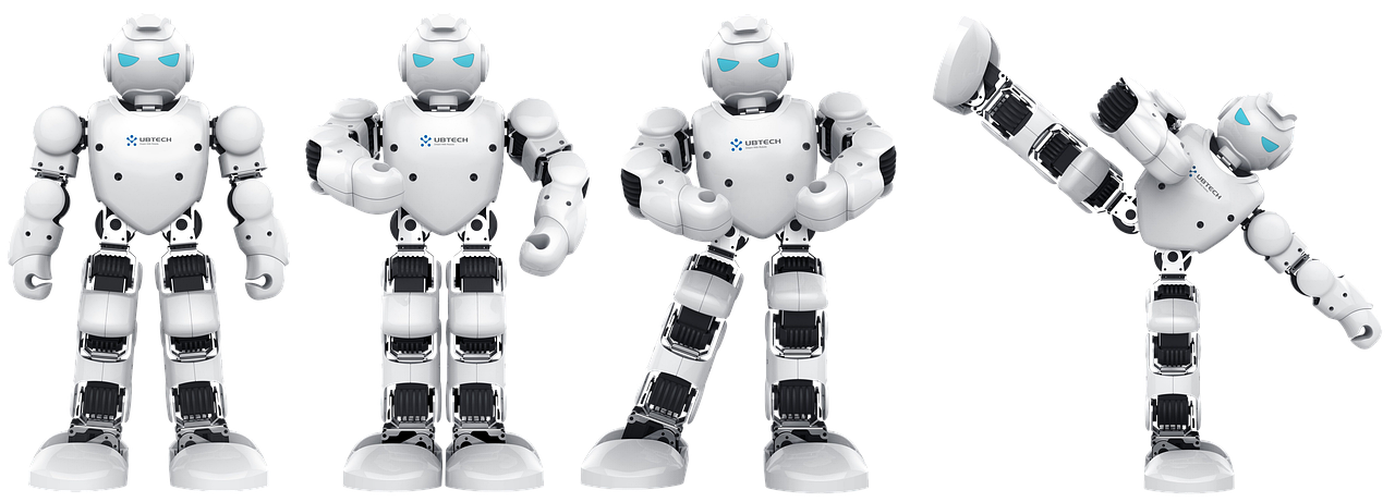 a group of robots standing next to each other, reddit, front back view and side view, hextech, ai startup, maiden