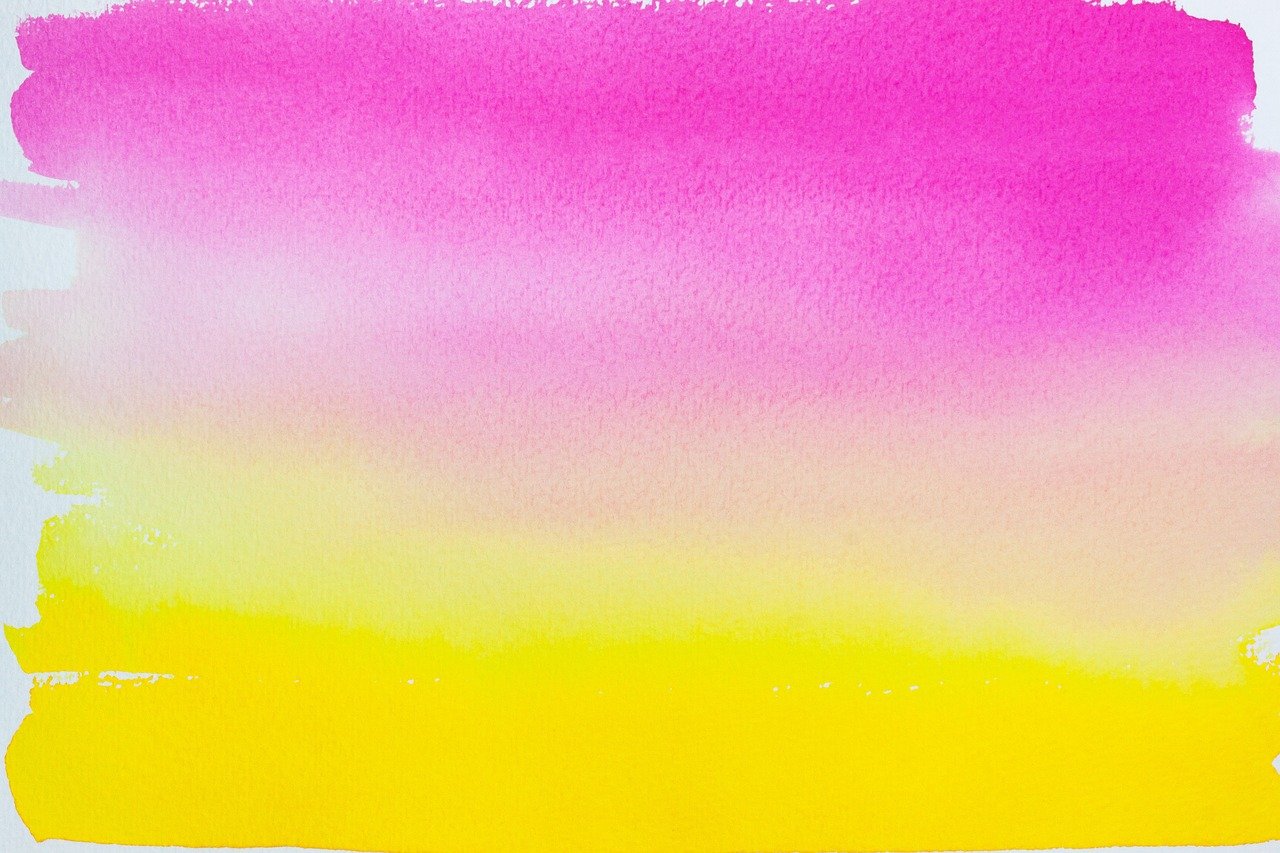 a close up of a watercolor painting on a piece of paper, inspired by Peter Alexander Hay, tumblr, color field, pink and yellow, high resolution print :1 cmyk :1, soft lighting gradient. no text, summer vibrance