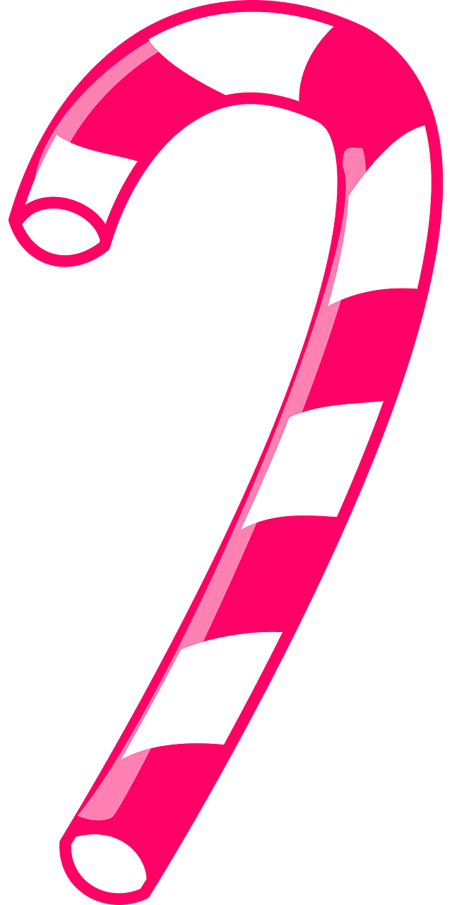 a pink and white candy cane on a black background, pixabay, sōsaku hanga, pinkie pie, r-number, 1128x191 resolution, cartoonish vector style