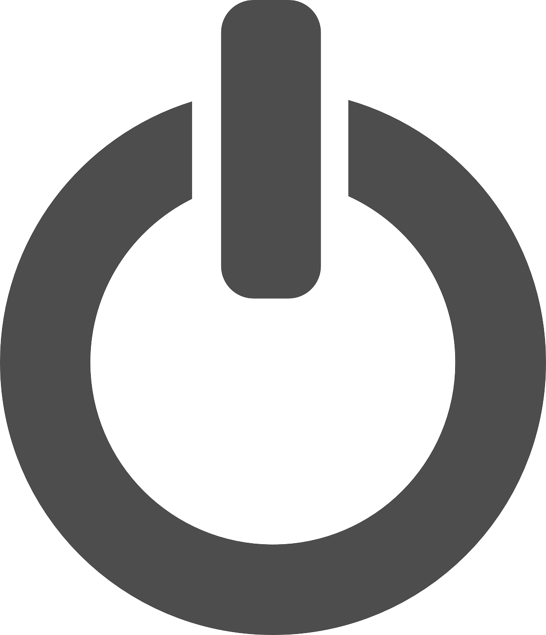 a gray power button on a white background, vector art, pixabay, computer art, minimalistic logo, key is on the center of image, ireland, dark grey