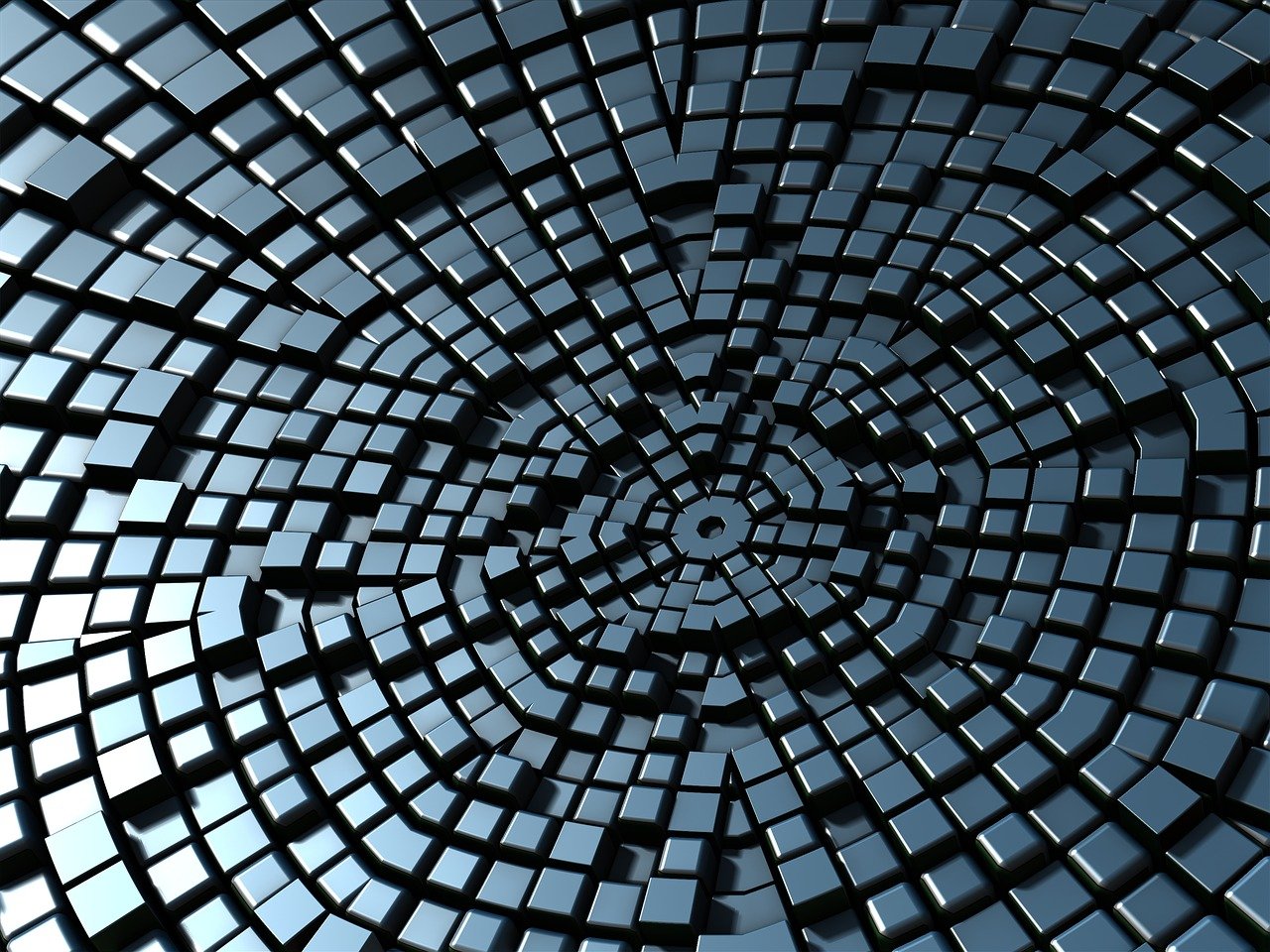 a black and white picture of a black and white picture of a black and white picture of a black and white picture of a black and white, digital art, by Jon Coffelt, shutterstock, abstract illusionism, broken tiles, wormholes, abstract design. parallax. blue, metallic polished surfaces