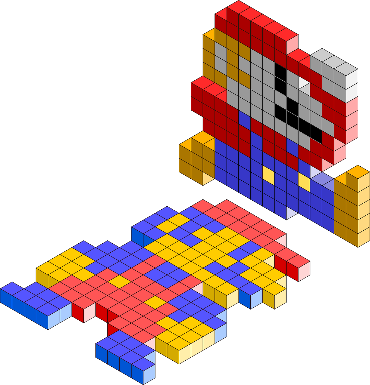 an image of a pixel pixel pixel pixel pixel pixel pixel pixel pixel pixel pixel pixel pixel pixel, inspired by Mario Comensoli, flickr, 3d model of a japanese mascot, isometric projection, highly detailed schematic, no gradients