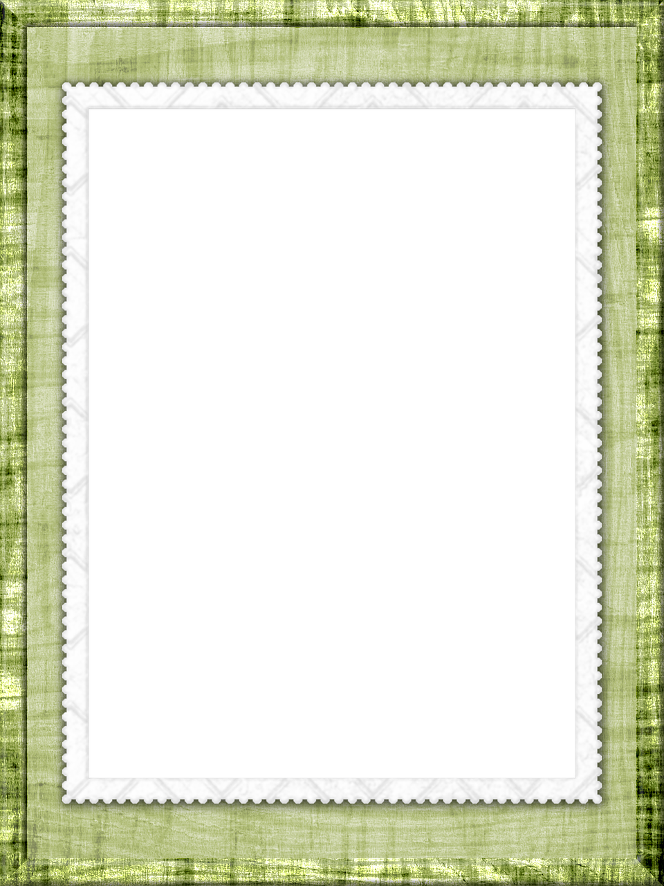 a green picture frame with a black background, a digital rendering, inspired by Masamitsu Ōta, flickr, hdr fabric textures, postage, trimmed with a white stripe, webcam screenshot