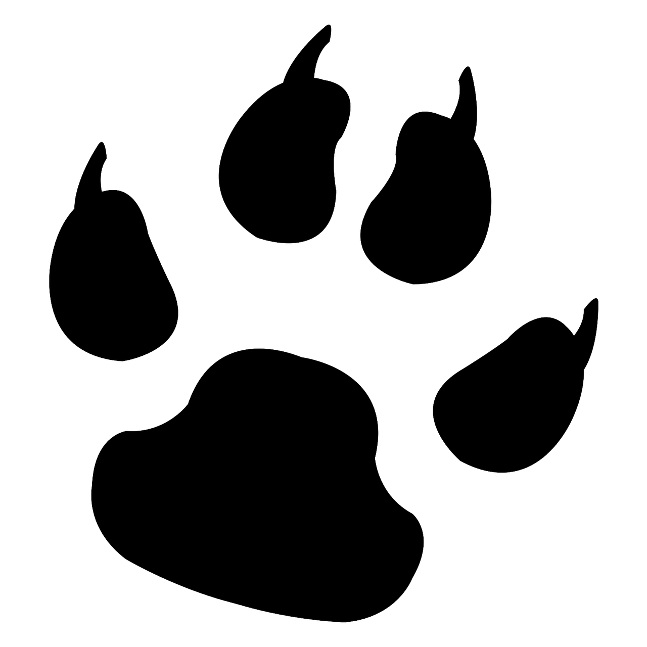a paw print on a black background, a stipple, by Dennis Flanders, ascii art, pears, coloring book outline, drawn with photoshop, wip