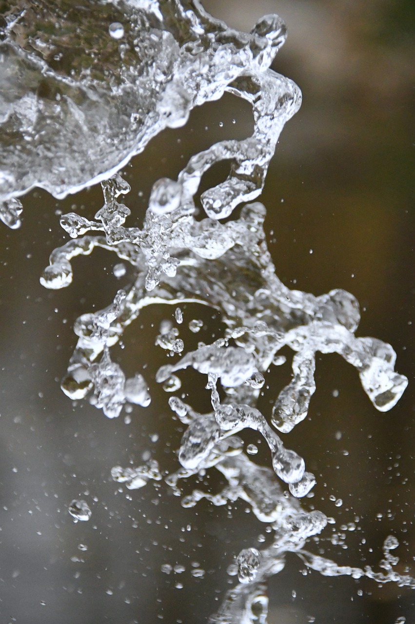 a close up of water coming out of a fire hydrant, a macro photograph, by Jan Rustem, renaissance, sparkling in the flowing creek, bubbles rising, closeup - view, illustration