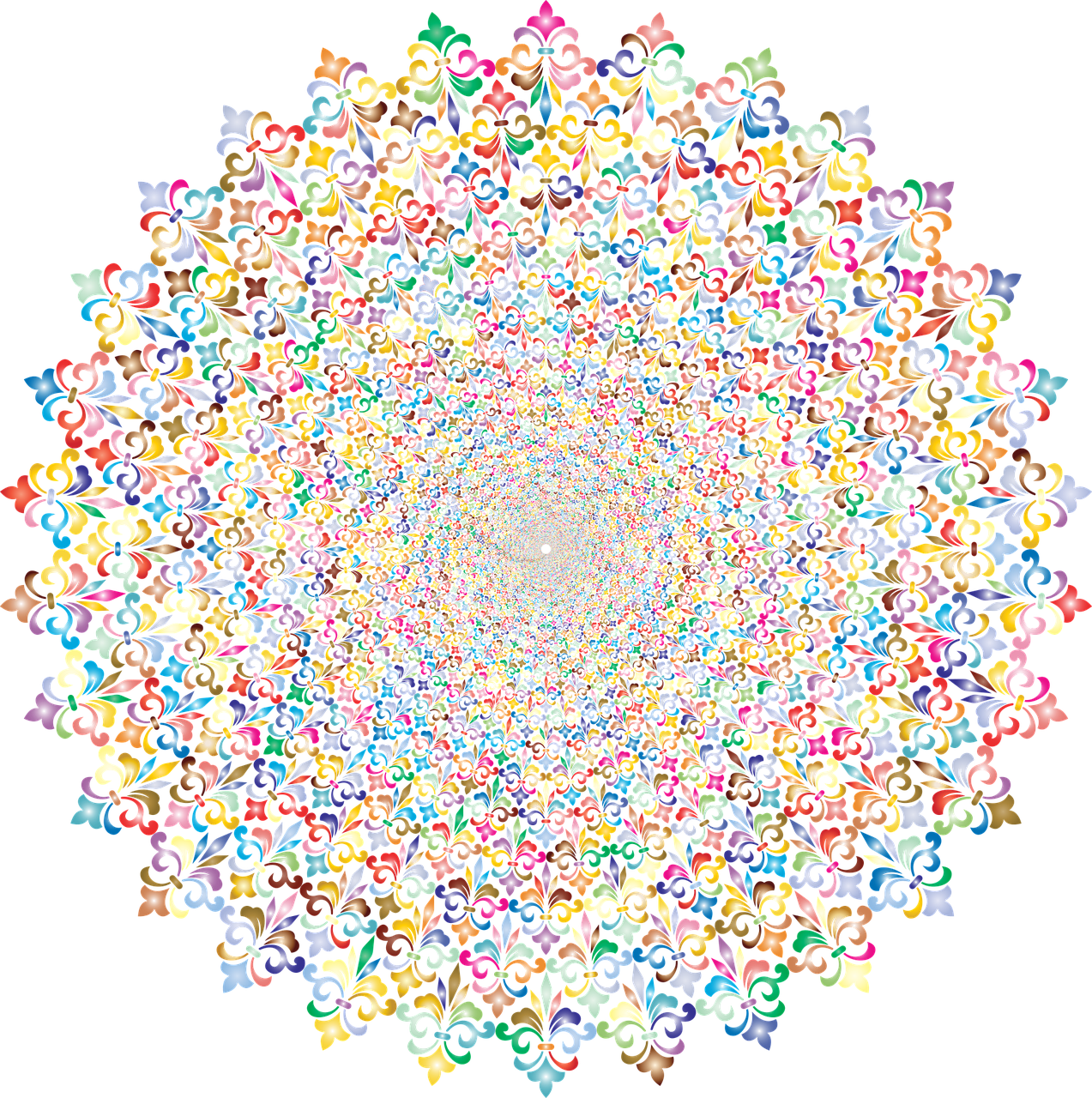 multicolored stars arranged in a circle on a black background, a pointillism painting, inspired by Benoit B. Mandelbrot, raqib shaw, layered paper art, detailed pixel artwork, jester