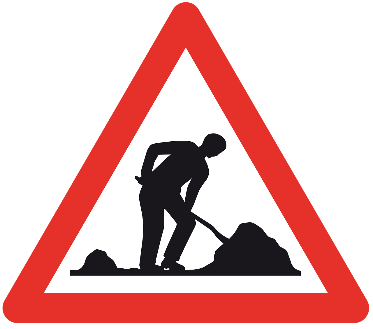 a man digging a pile of dirt with a shovel, by Odhise Paskali, pixabay, constructivism, traffic signs, logo without text, 513330673, istock