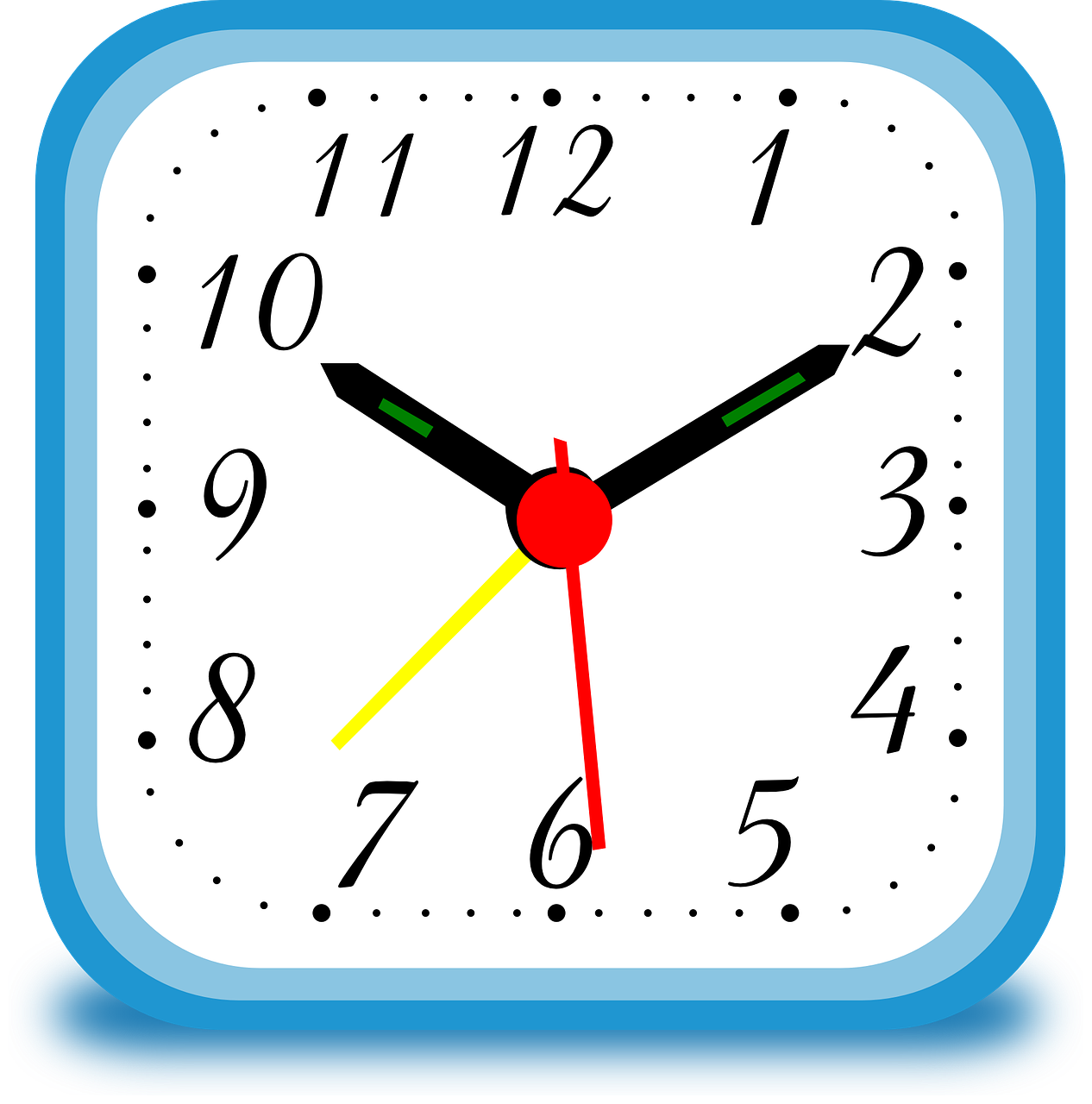 a close up of a clock with numbers on it, a digital rendering, by Andrei Kolkoutine, pixabay, computer art, alarm clock, created in adobe illustrator, rectangle, goodnight