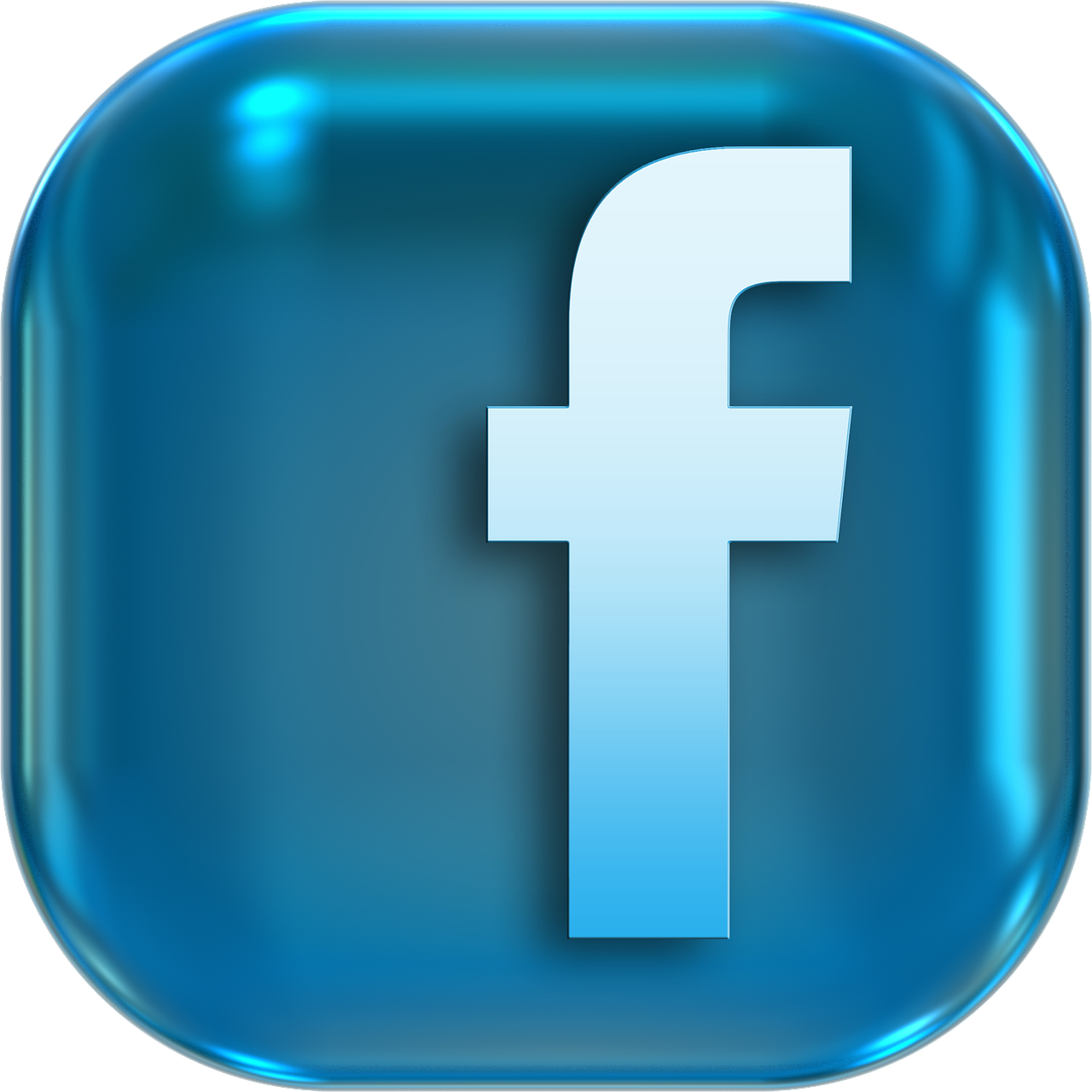 a blue button with the facebook logo on it, by Arnie Swekel, digital art, crystal, avatar image, compressed jpeg, bar