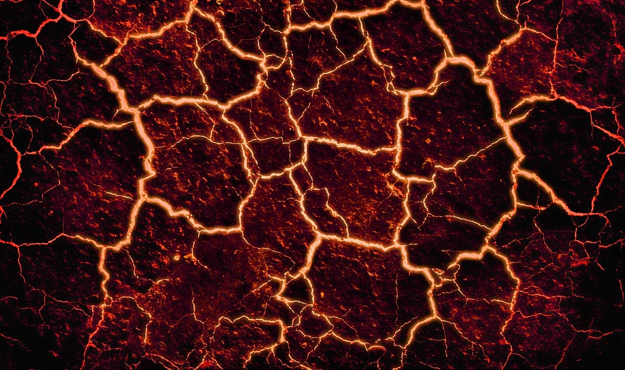 a close up of a crack in the ground, a microscopic photo, by Jon Coffelt, flickr, auto-destructive art, glowing fiery background, in style of mike savad”, portrait”, wallpaper”