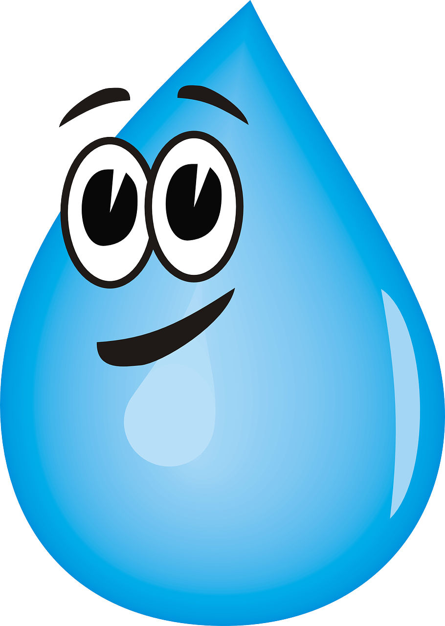 a cartoon water drop with a happy face, pixabay, conceptual art, clean cel shaded vector art, watertank, blue-eyed, pastel cute slime