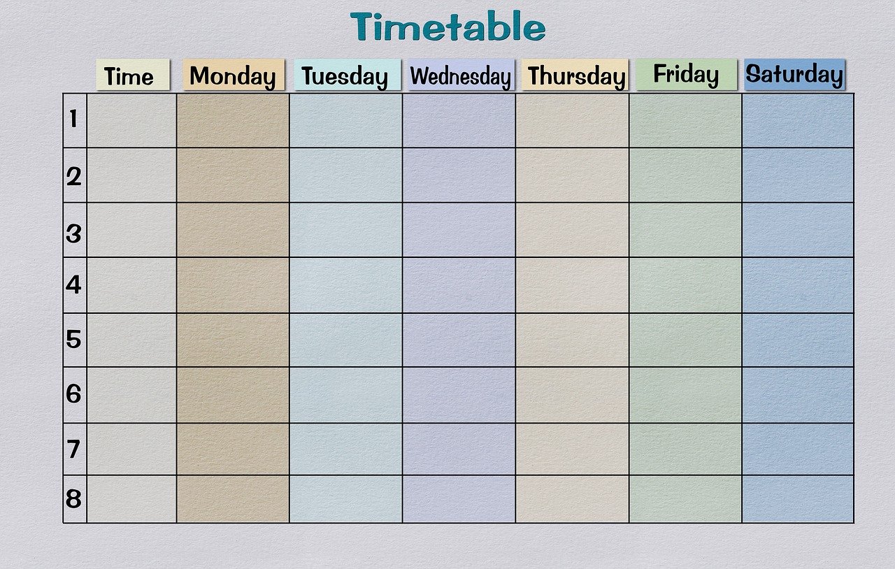 a close up of a timetable on a wall, a digital rendering, by Sylvia Wishart, pixabay, template sheet, table, amicable, bangalore