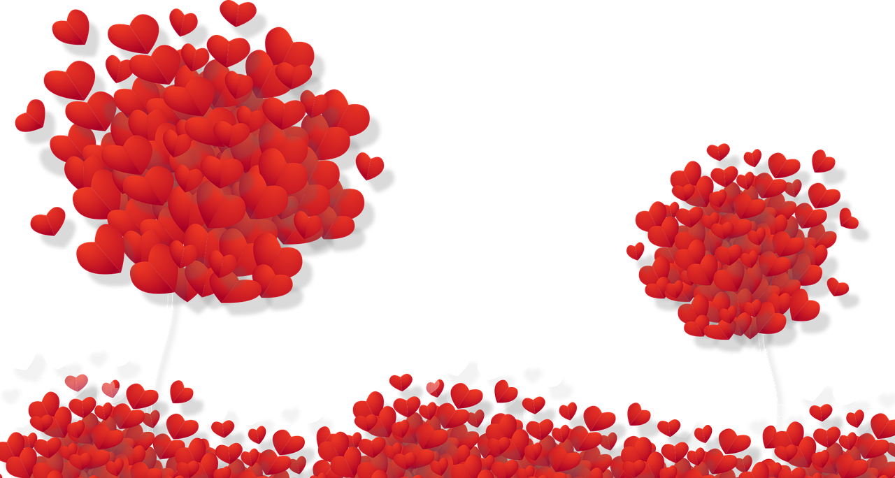 a bunch of red and white balloons floating in the air, inspired by János Valentiny, computer art, dark vhs gothic hearts, lineless, particle simulation, petals