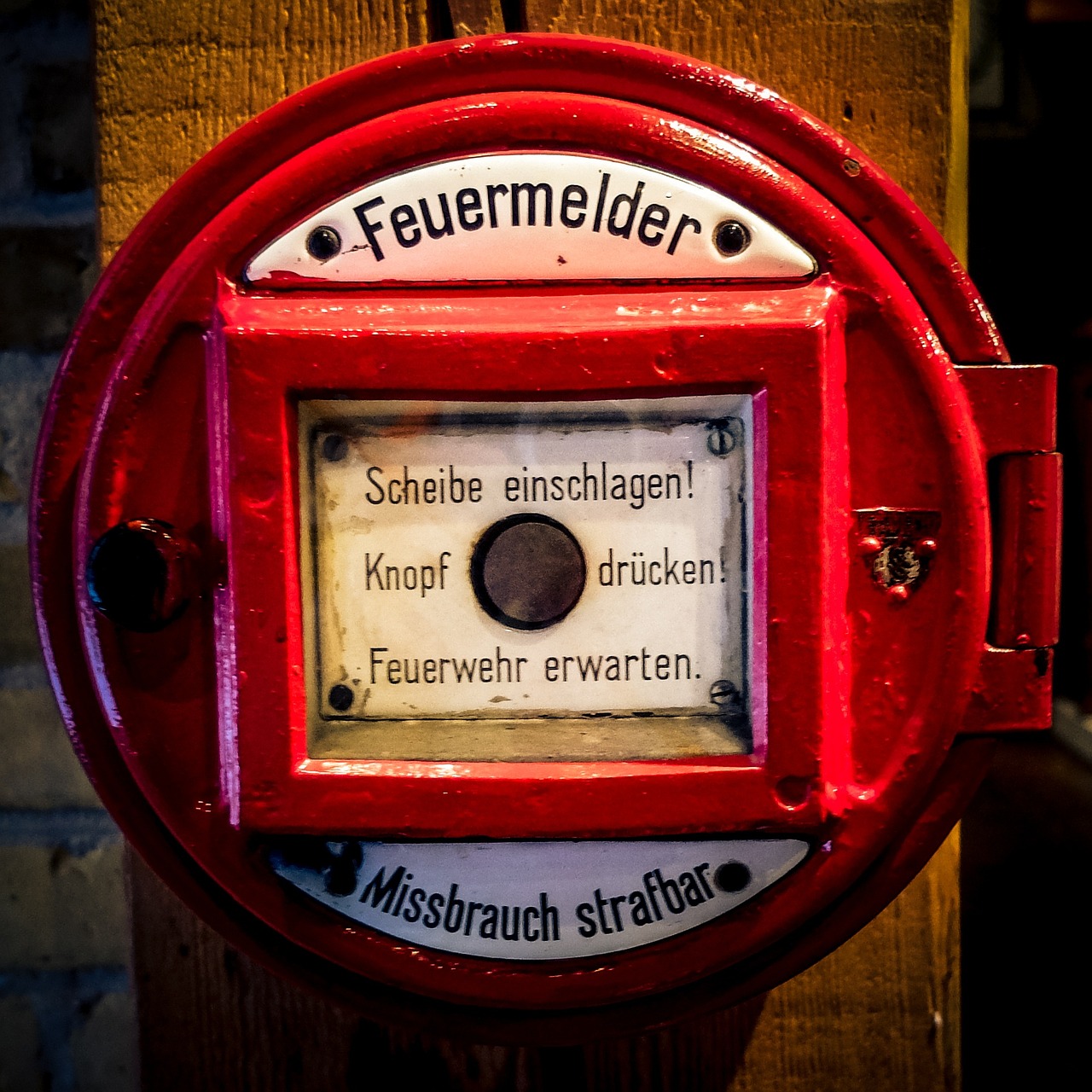 a red fire hydrant sitting next to a brick wall, a stock photo, by Thomas Häfner, flickr, old experimentation cabinet, feedback loop, tram, molten